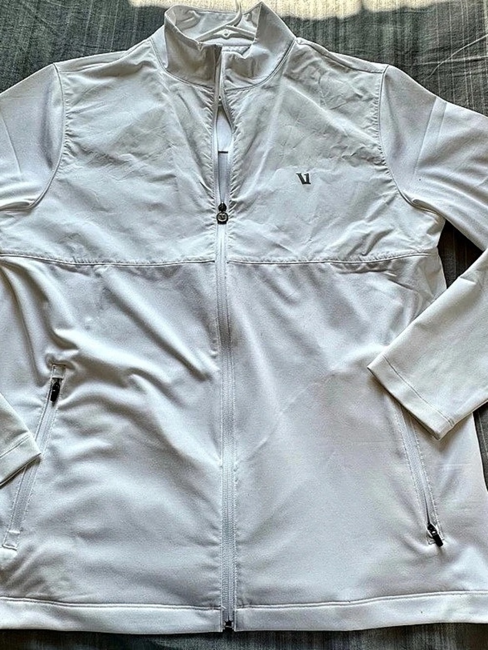 Vuori Mens White Full-Zip Jacket